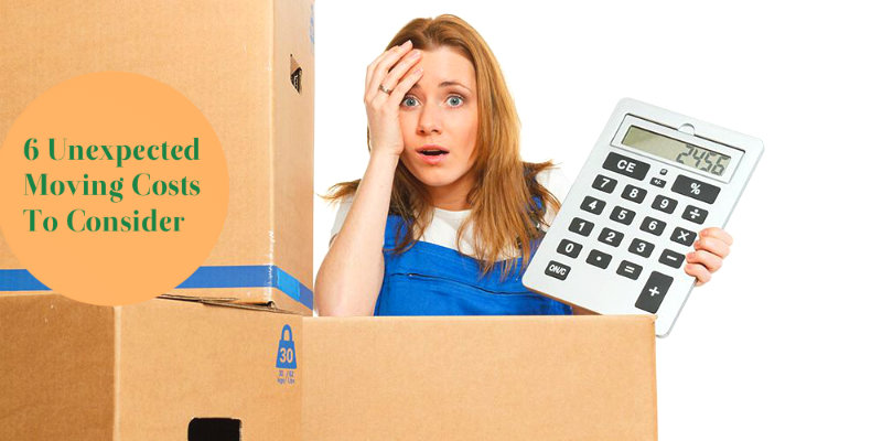 a woman with a calculator in hand worried about the cost of the move