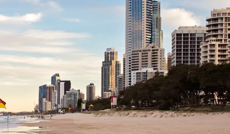 beach view of sunshine coast city