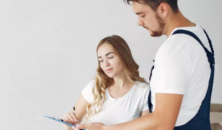woman discussing something with a professional
